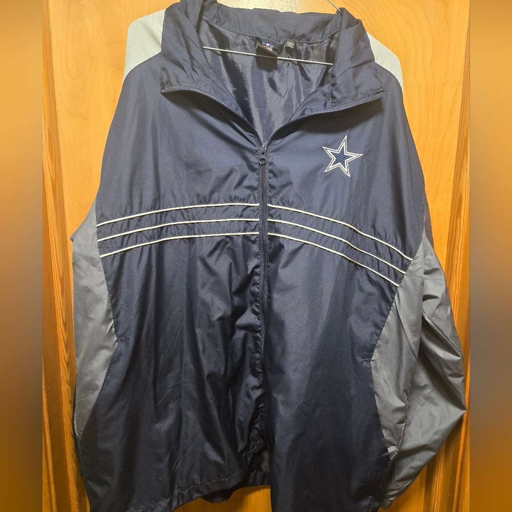 Dallas Cowboys NFL Reebok SI Mens Jacket Windbreaker size XXL Blue